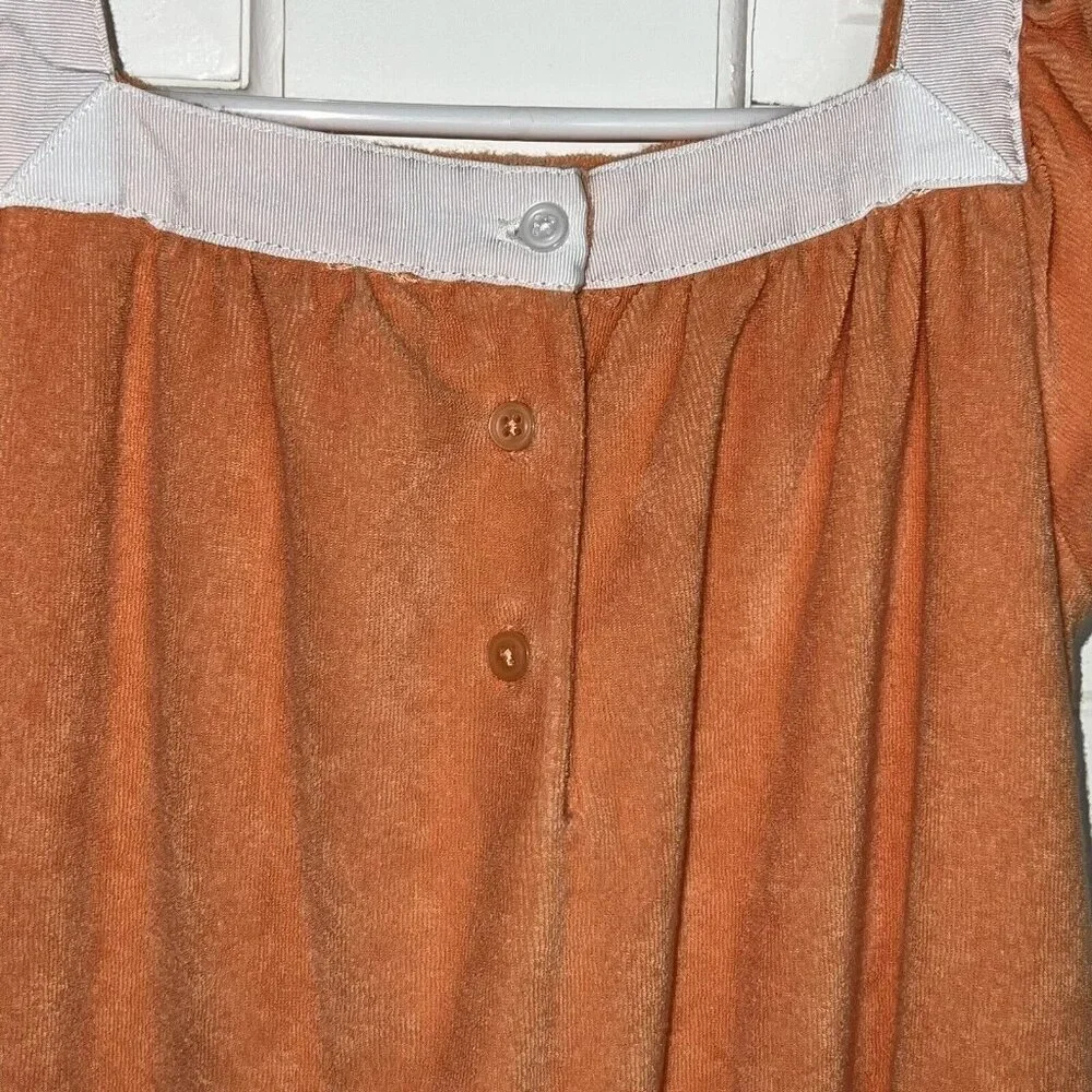 JANIE AND JACK TERRY SWIM COVERUP CORAL‎ ORANGE GIRLS SIZE 7 DRESS RUFFLE BEACH